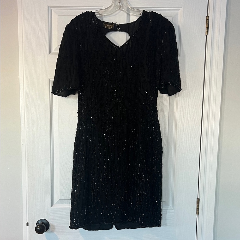 Chic Black Mini Dress with Sparkle Details